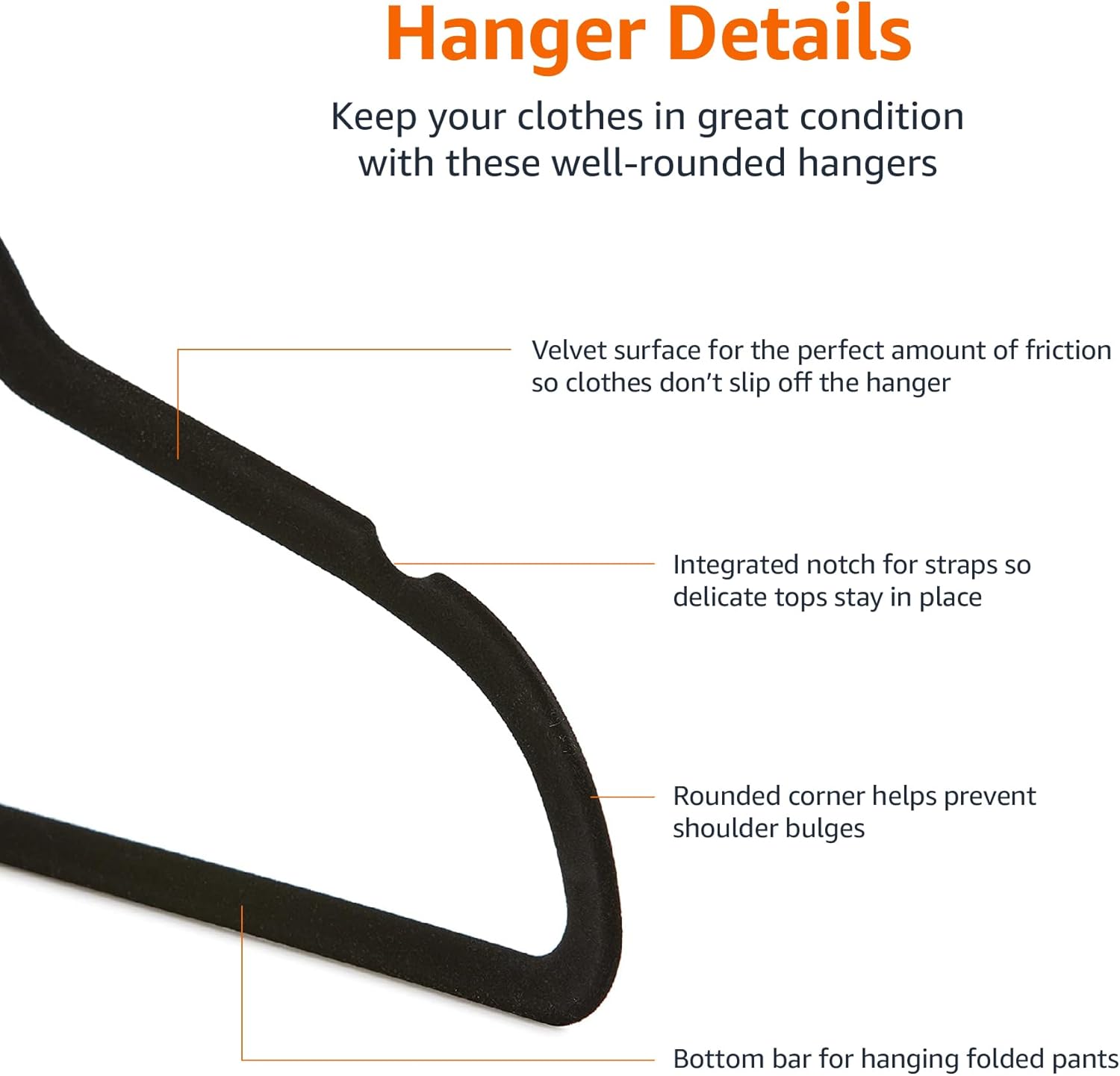 Non-Slip Suit Clothes Hangers, Pack of 50