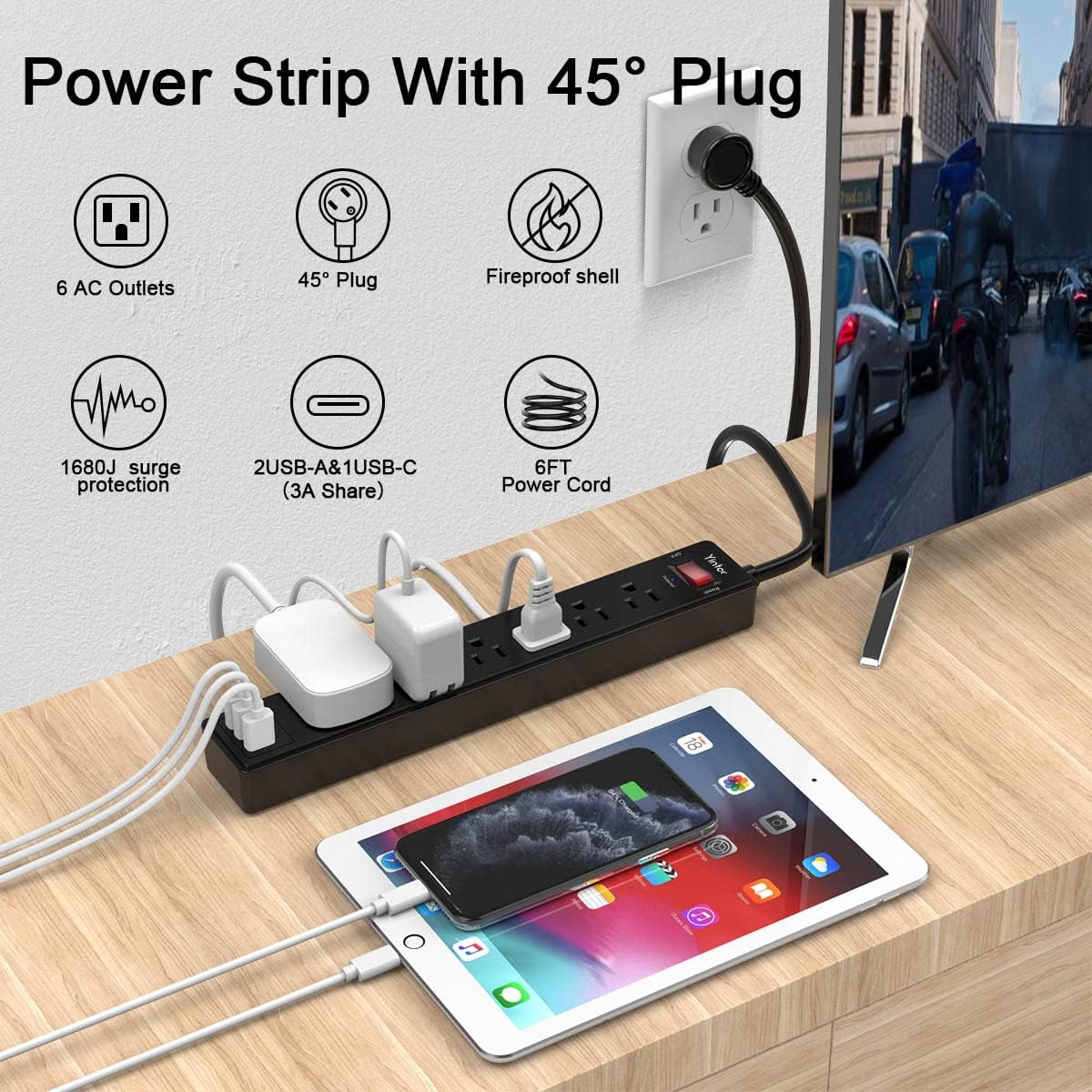 6 Ft Surge Protector Power Strip