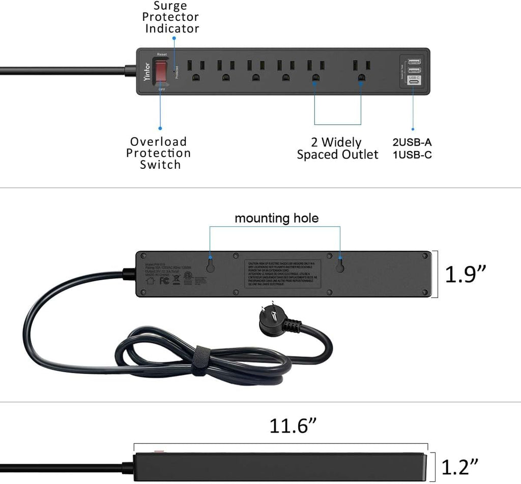 6 Ft Surge Protector Power Strip